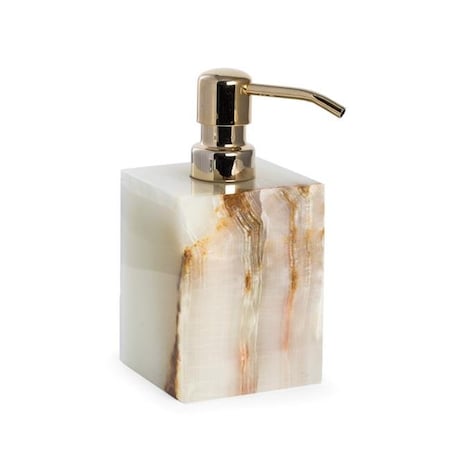 Bey Berk International Bey-Berk International TT204X Marble Bath Soap Dispenser in Green Onyx; White & Tan TT204X